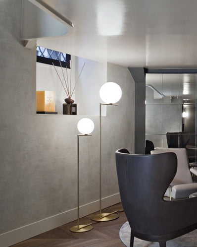 Lampadaire Globe en Verre