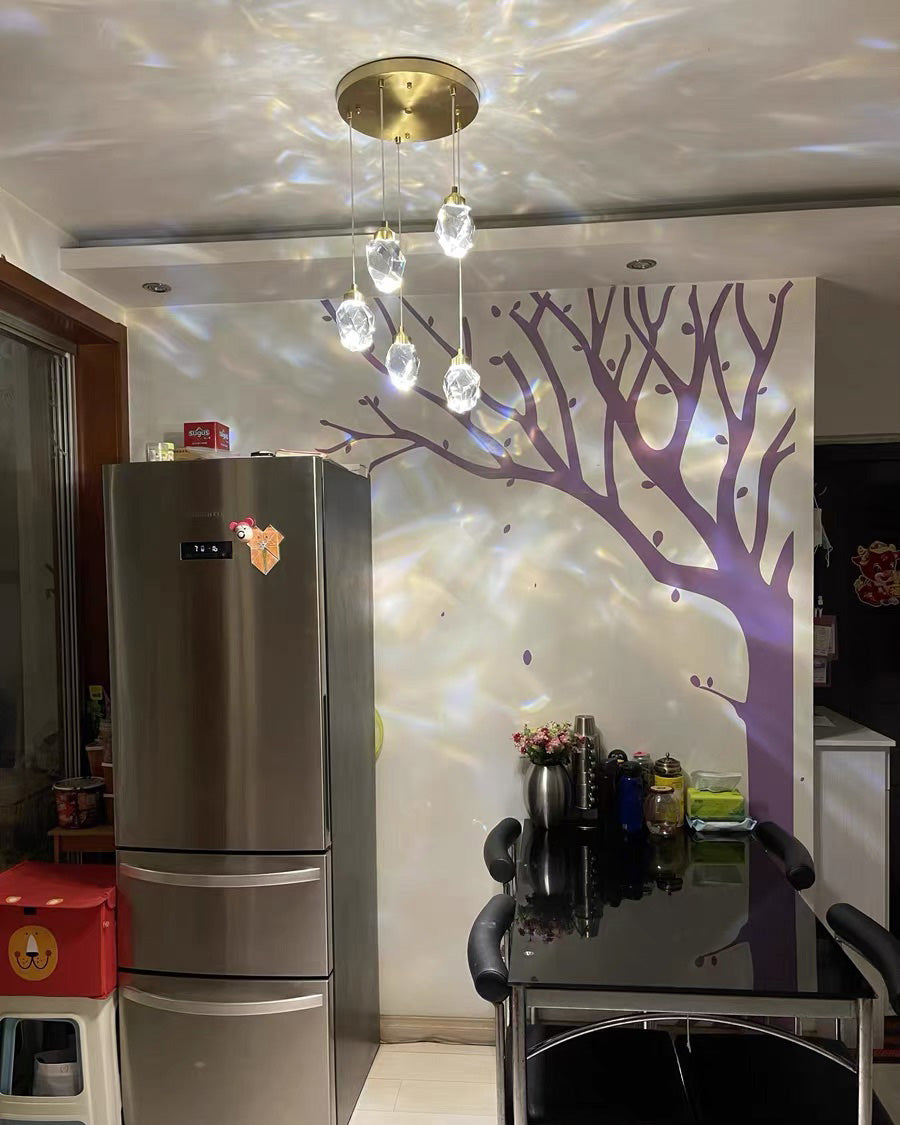 Crystal Rain Chandelier - Natural Elegance