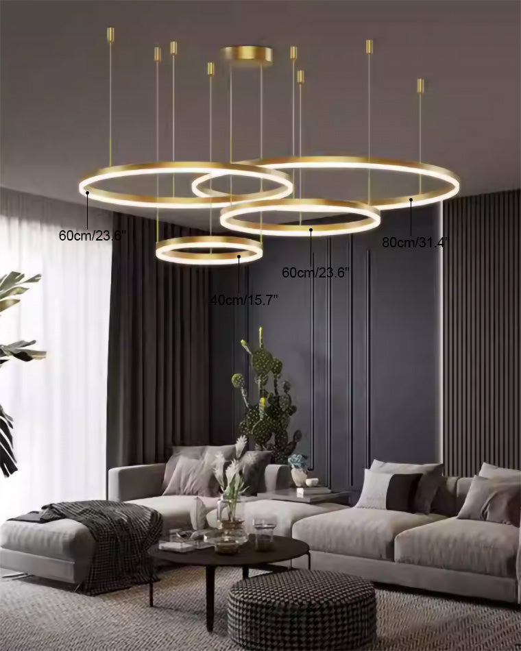 LED Ring Chandelier - Halo Rings