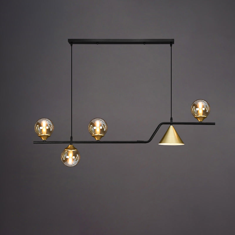 Lustre Linéaire en Globe de Verre