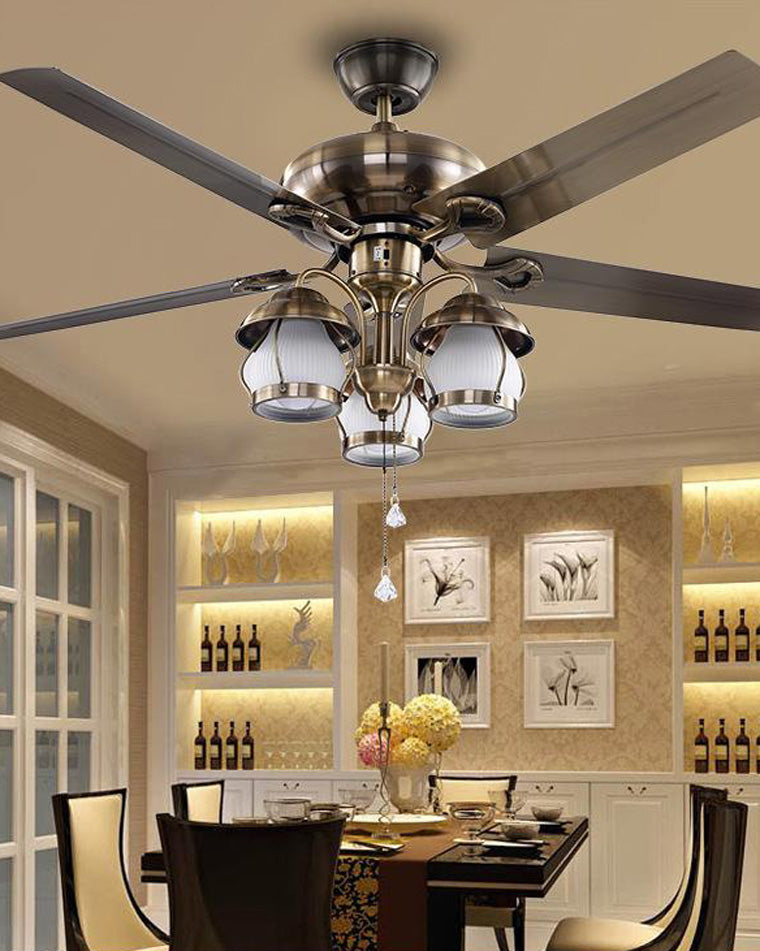 Vintage Ceiling Fan with LED Chandelier