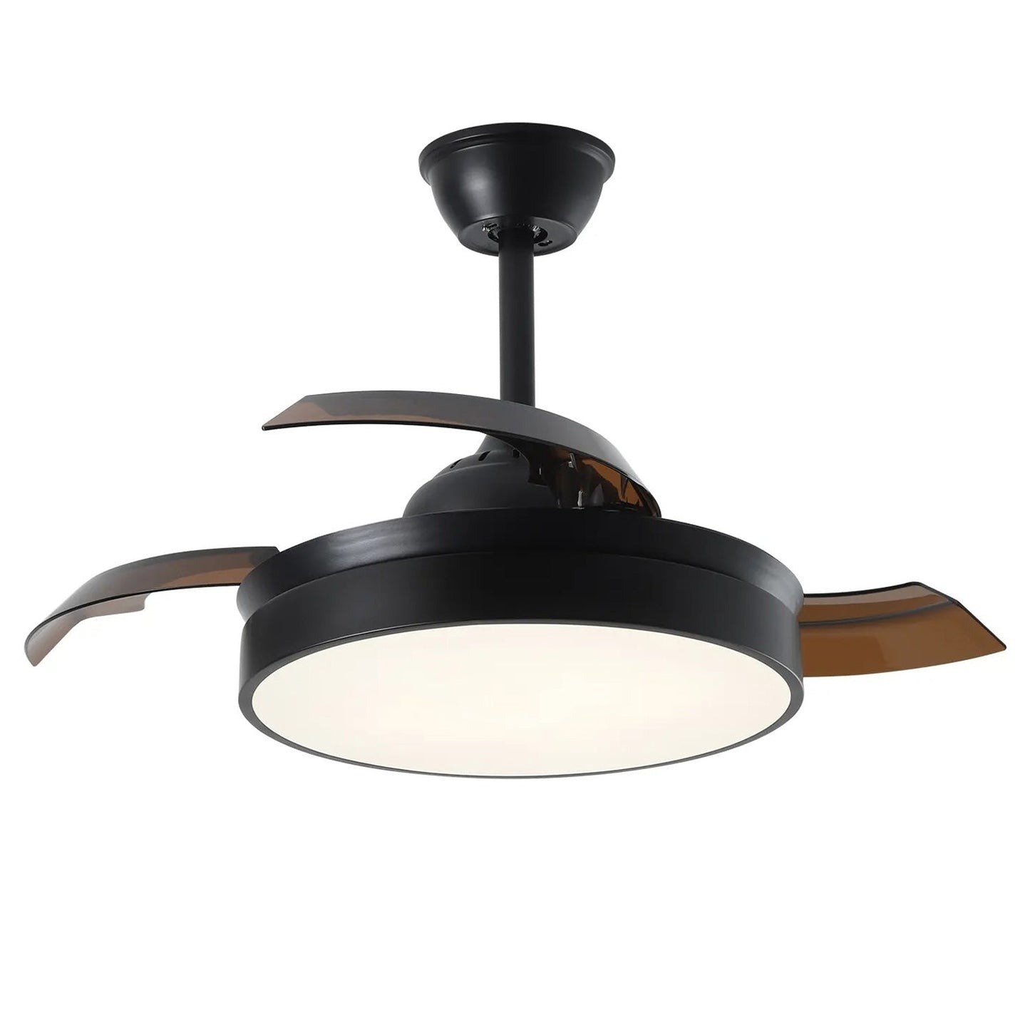 Modern black retractable ceiling fan