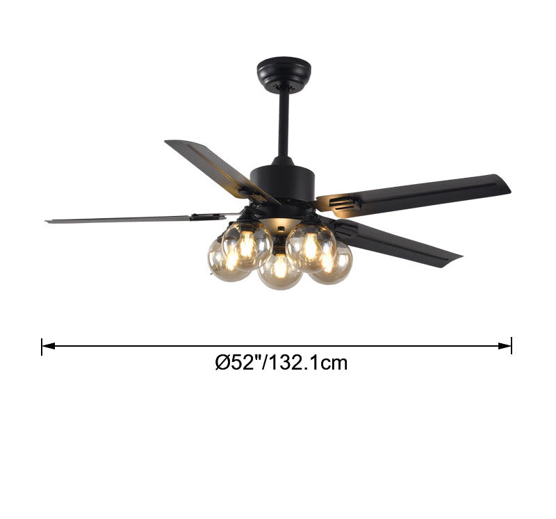 Ventilateur Plafonnier Éclat Verre Noir