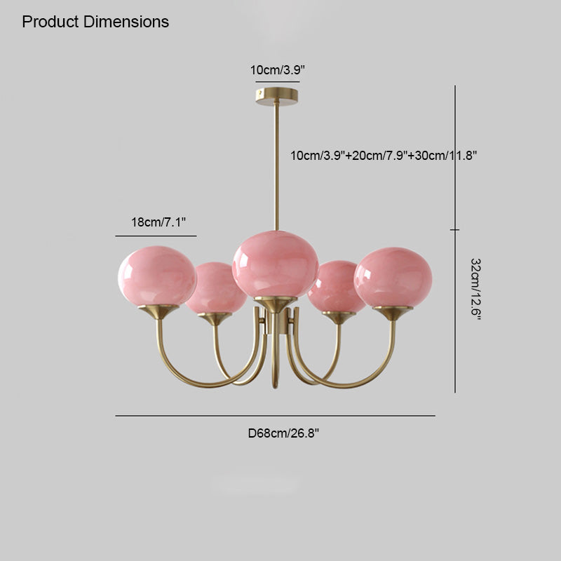 Pink Glass Bubble Chandelier - Glamour Rose