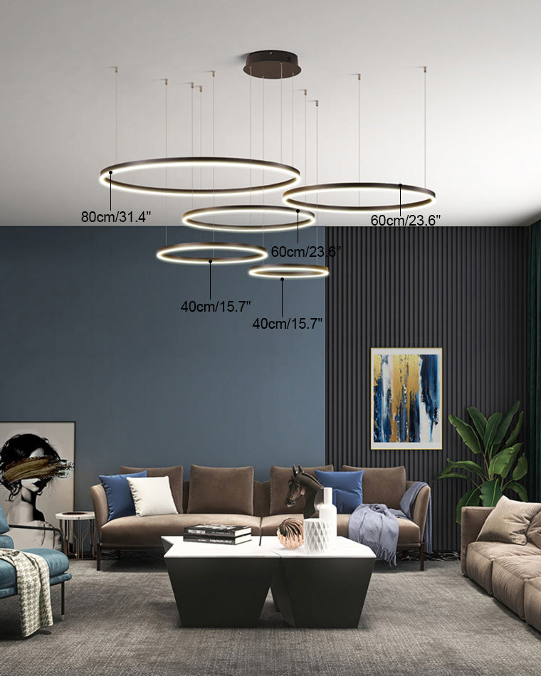 LED Ring Chandelier - Halo Rings