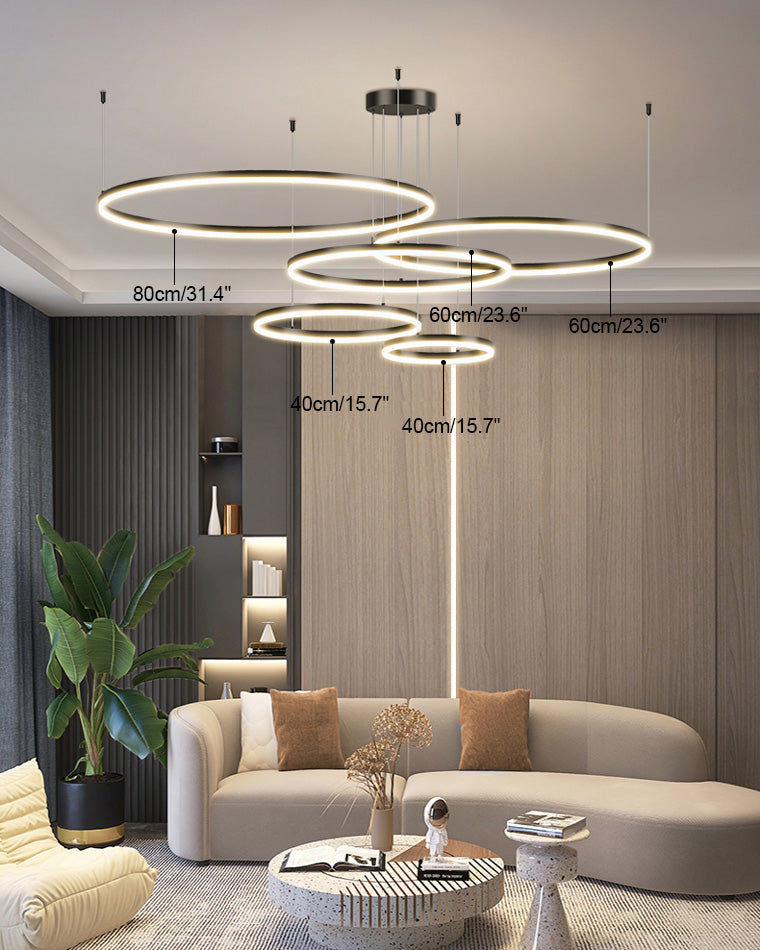 LED Ring Chandelier - Halo Rings