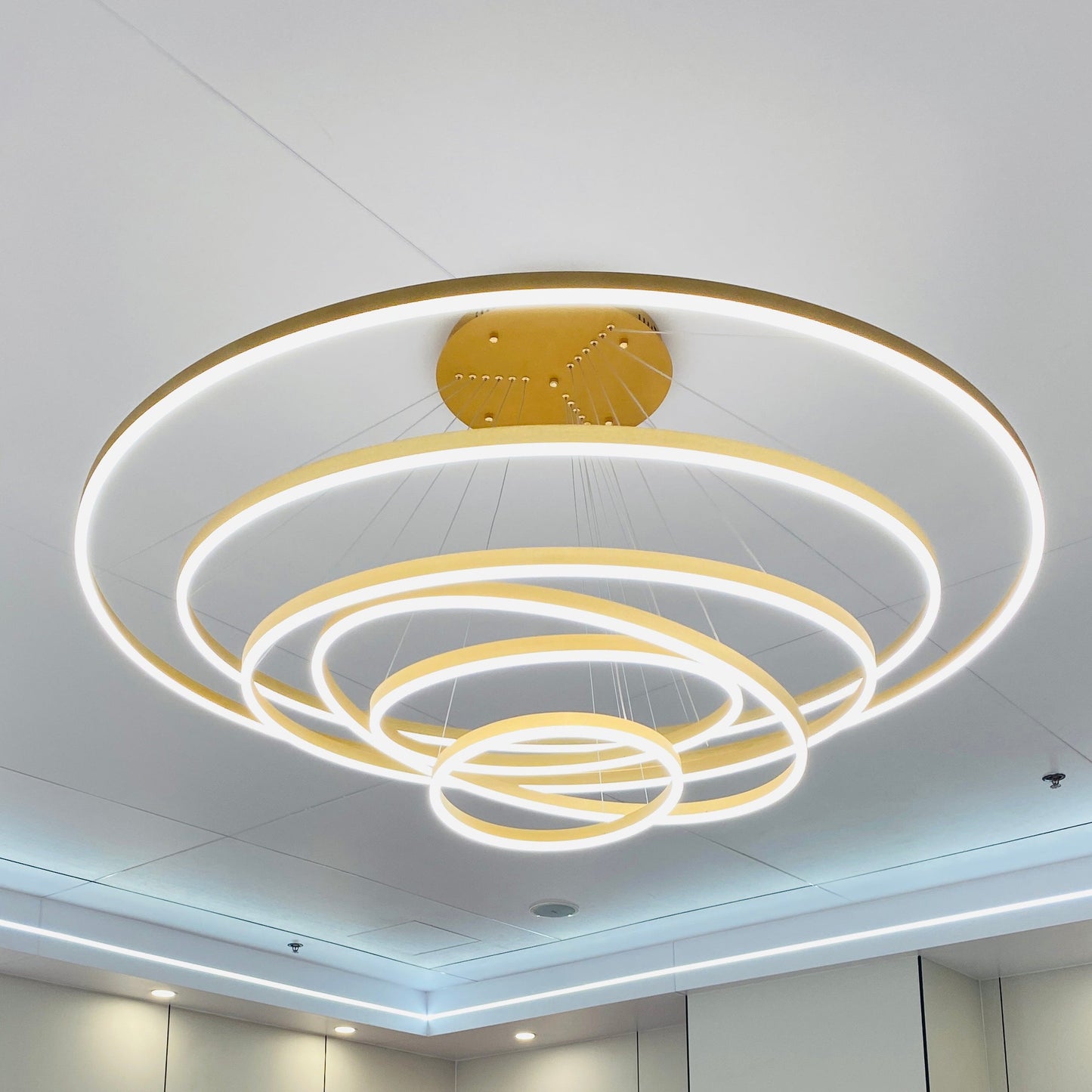 LED Ring Chandelier - Cascading Elegance