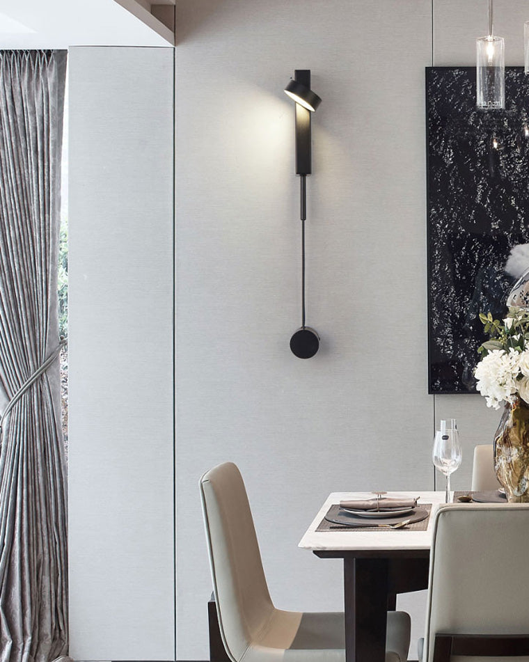 Adjustable Black/Gold Pendulum Wall Light
