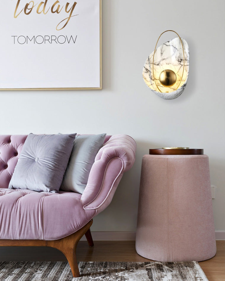 Sculptural Marble Wall Sconce