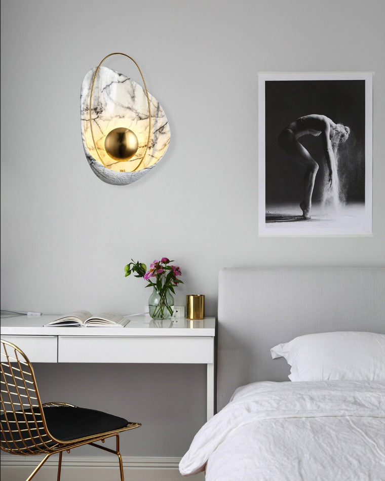 Sculptural Marble Wall Sconce