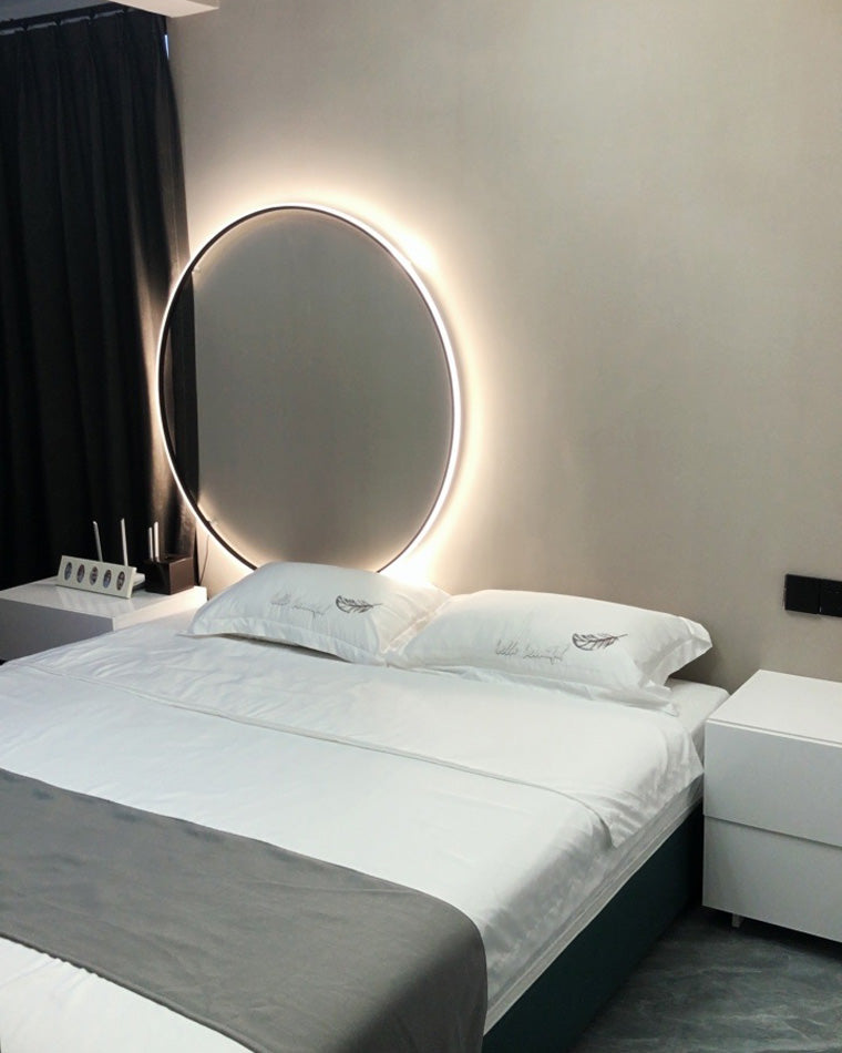 Large Black Circle Wall Light