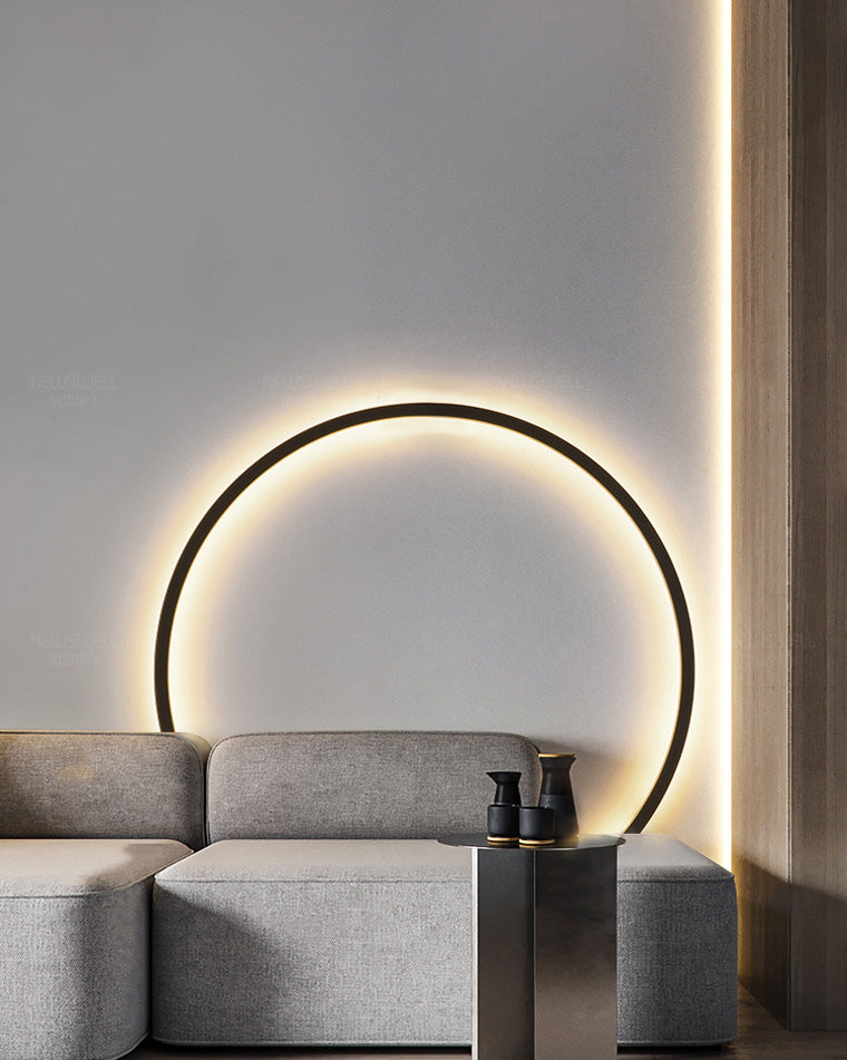 Large Black Circle Wall Light