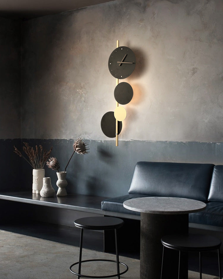 Sculptural Clock Wall Light with LED Lighting