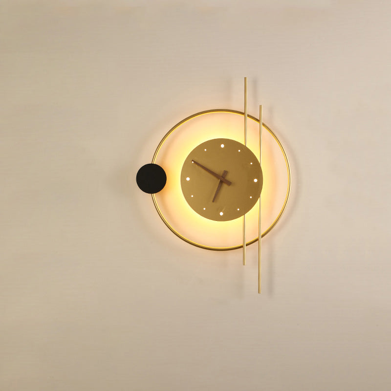 Modern Wall Clock with LED Lighting