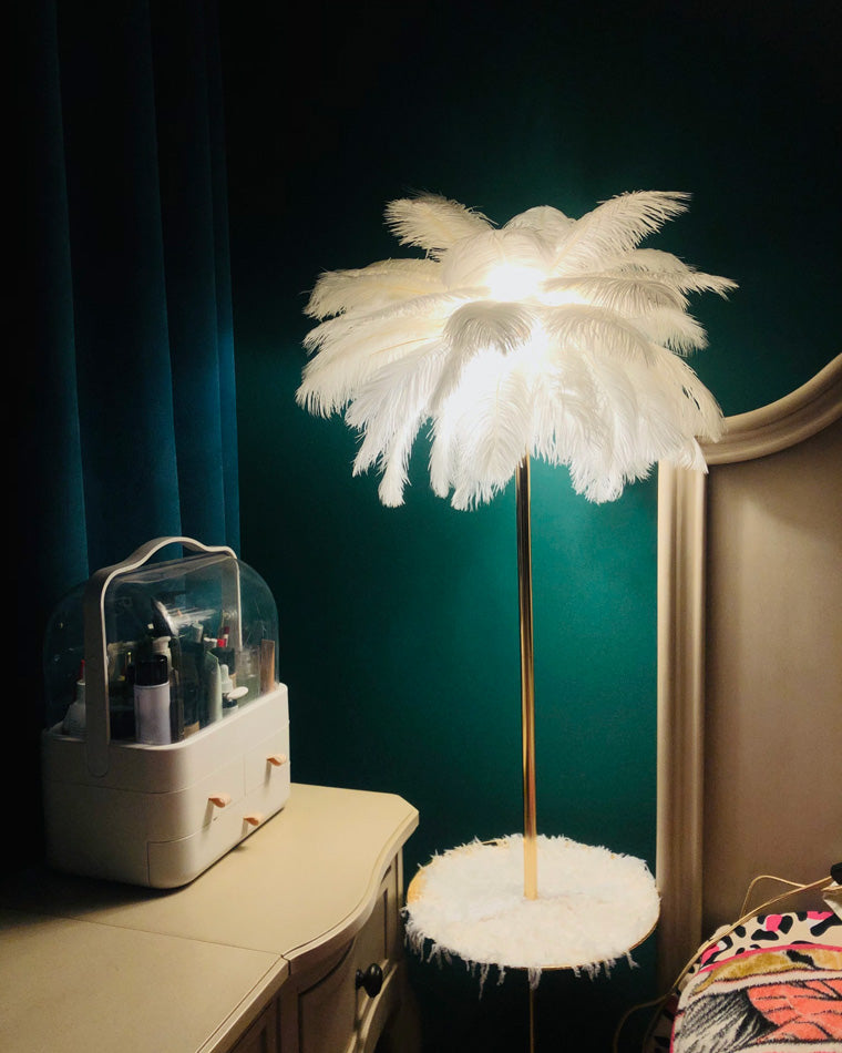 Lampadaire "Palmier Plumeux" avec Plateau