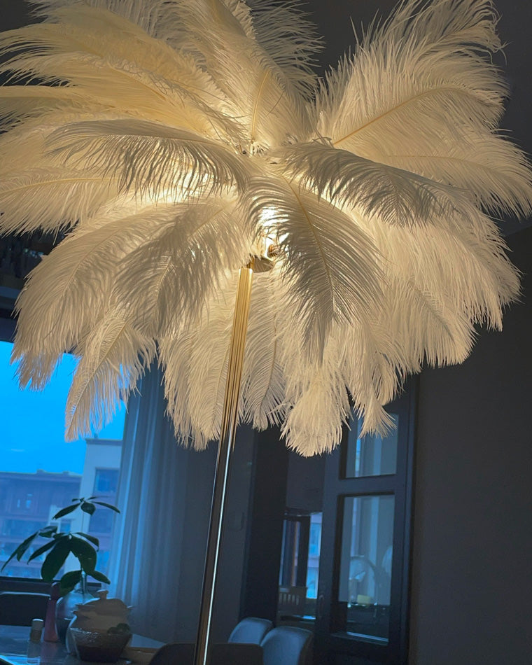 Lampadaire "Palmier Plumeux" avec Plateau