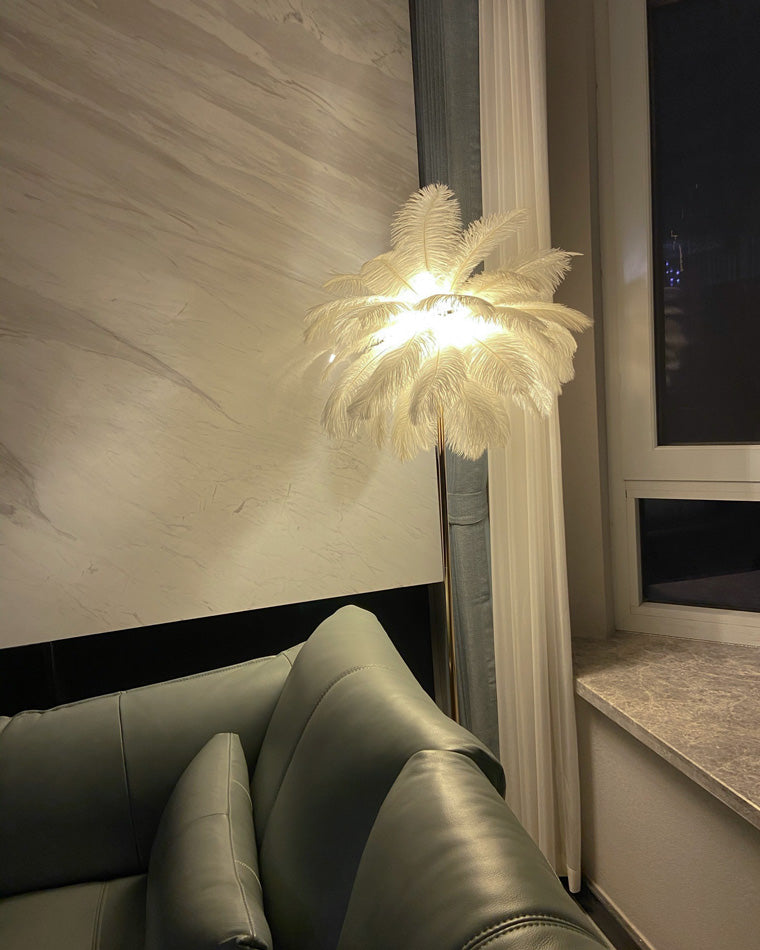 Lampadaire "Palmier Plumeux" avec Plateau