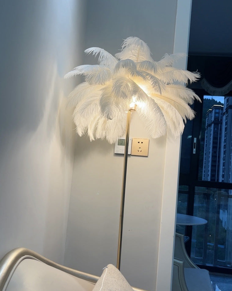 Lampadaire "Palmier Plumeux" avec Plateau