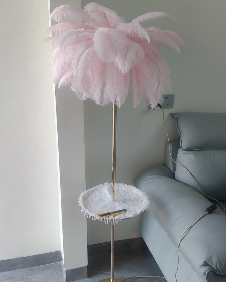 Lampadaire "Palmier Plumeux" avec Plateau