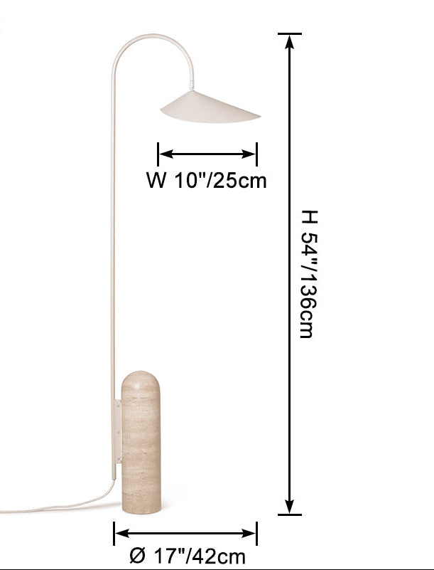 Lampadaire Arc Réglable avec Base en Marbre
