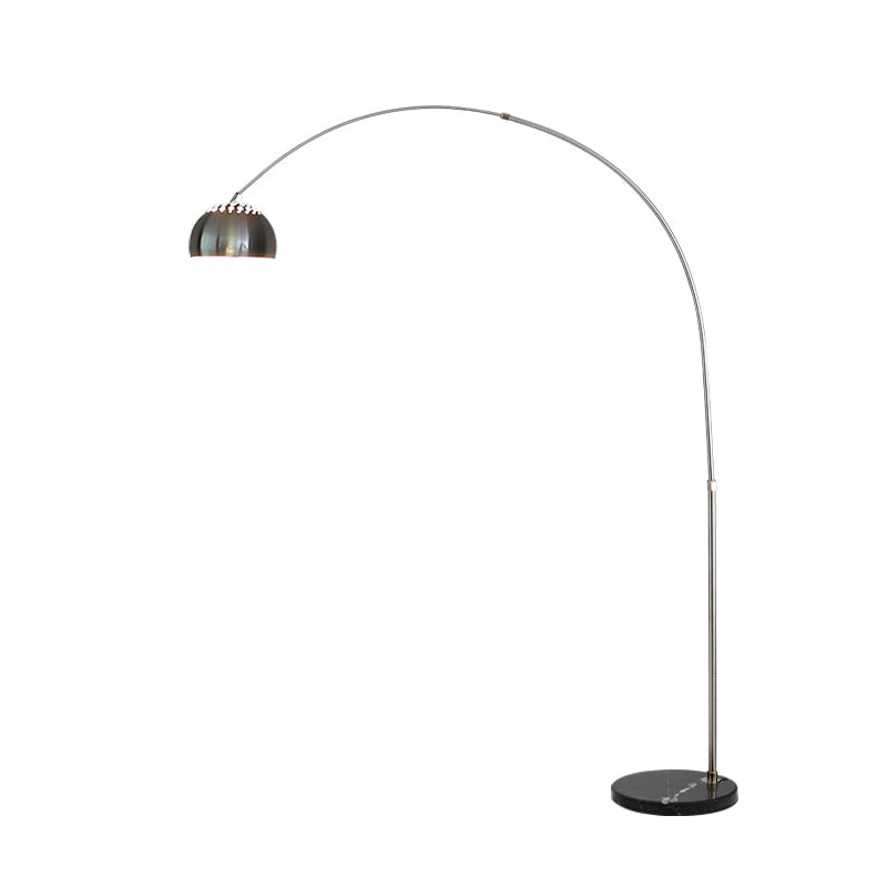 Arc Floor Lamp with Stainless Steel Dome Shade