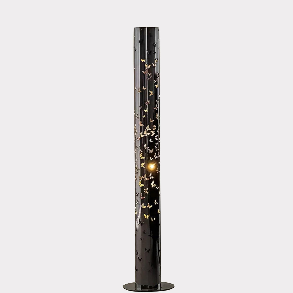 Cylindrical Floor Lamp with Butterfly Ambiance