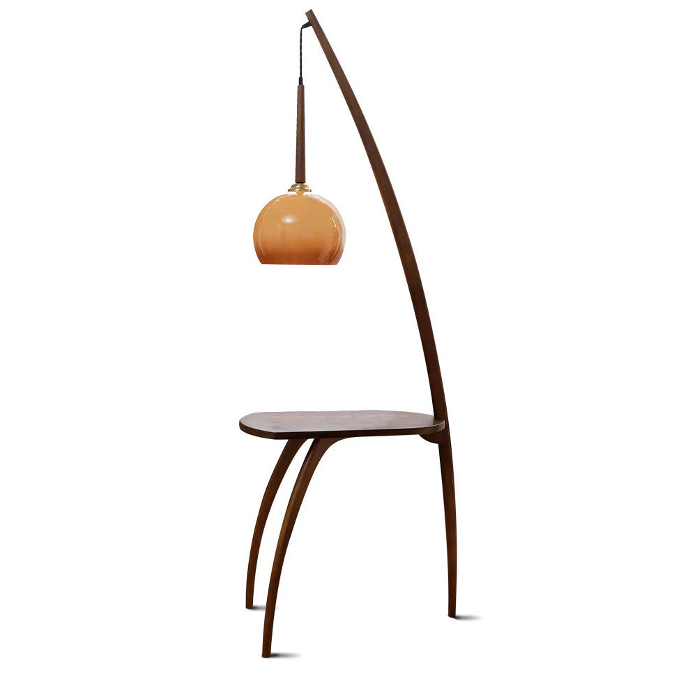Hanging Floor Lamp with Integrated Table