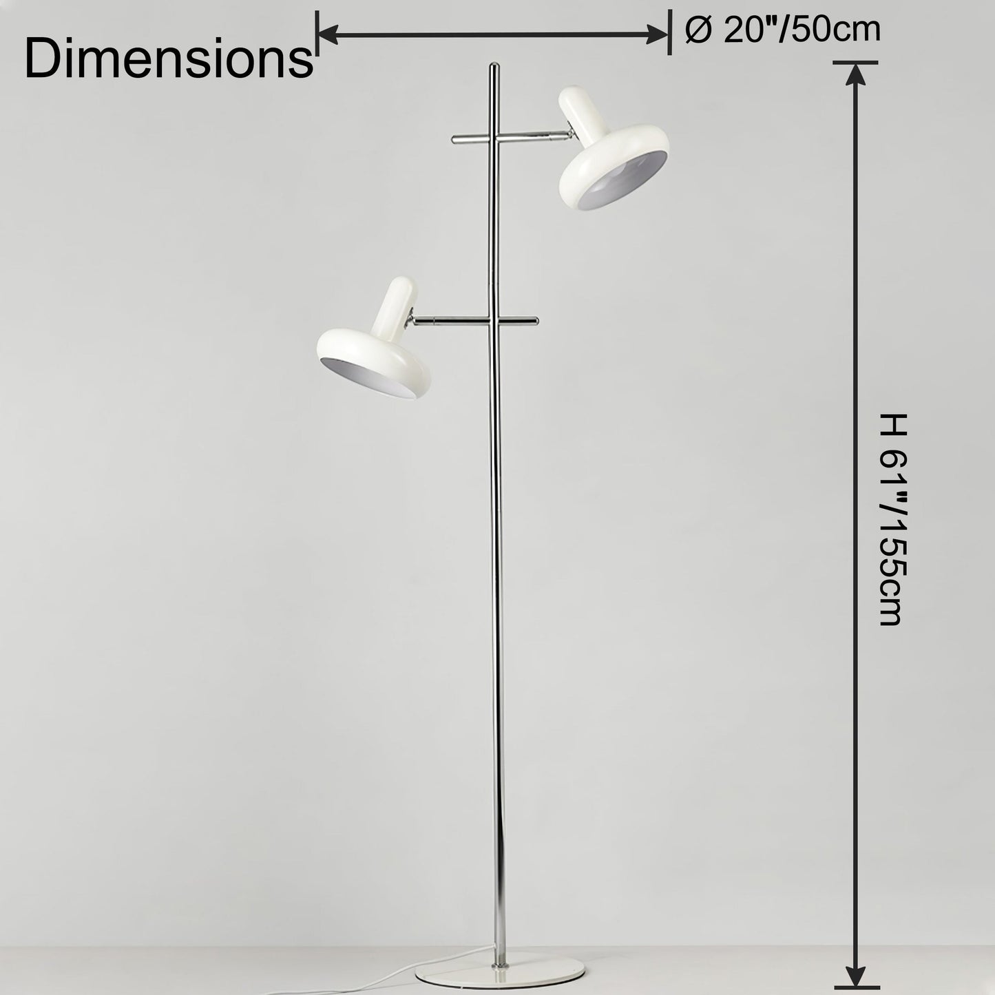 Lampadaire Double Orientable Style Bauhaus