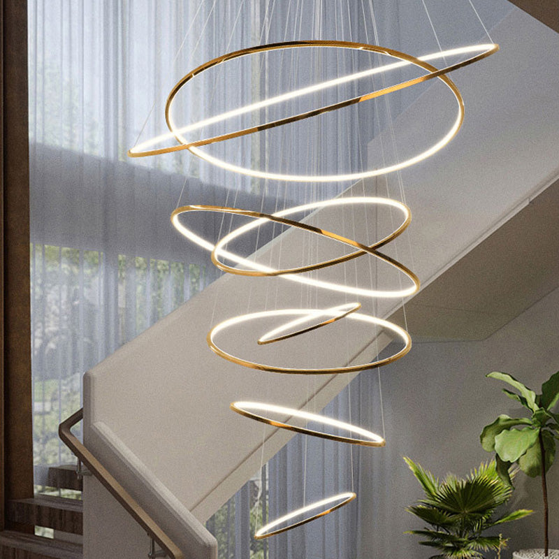 Multi-Tier Ring Chandelier - Halo Tiered Circles