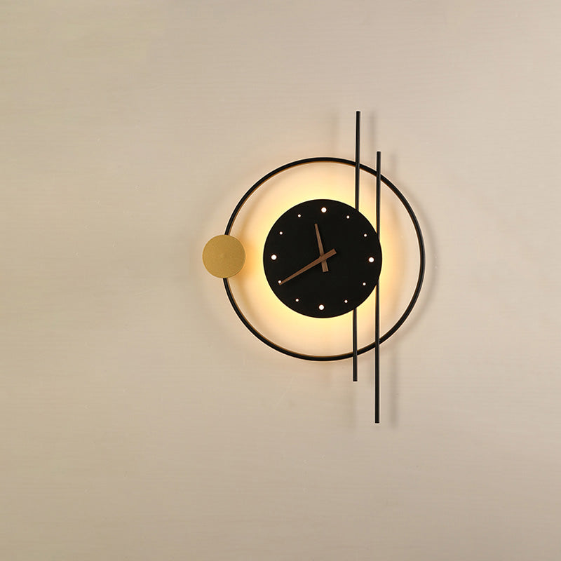 Modern Wall Clock with LED Lighting