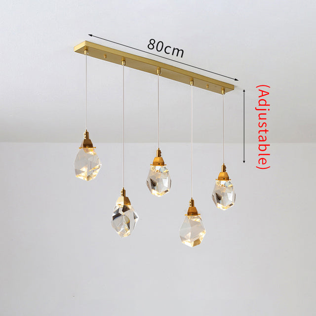 Crystal Rain Chandelier - Natural Elegance