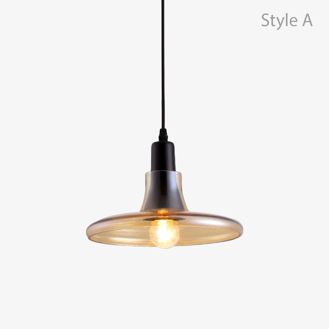Variant image for Suspension Vintage en Verre Fumé - Élégance Lumineuse-5