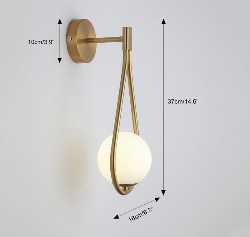 Applique Murale Globe en Verre Goutte d'Eau