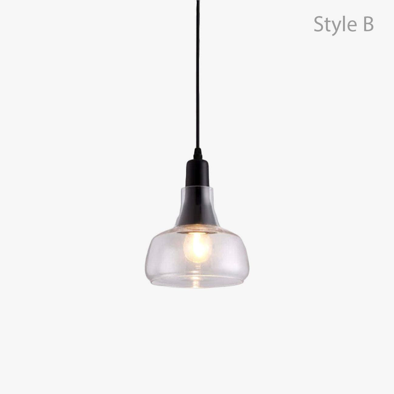 Variant image for Suspension Vintage en Verre Fumé - Élégance Lumineuse-10