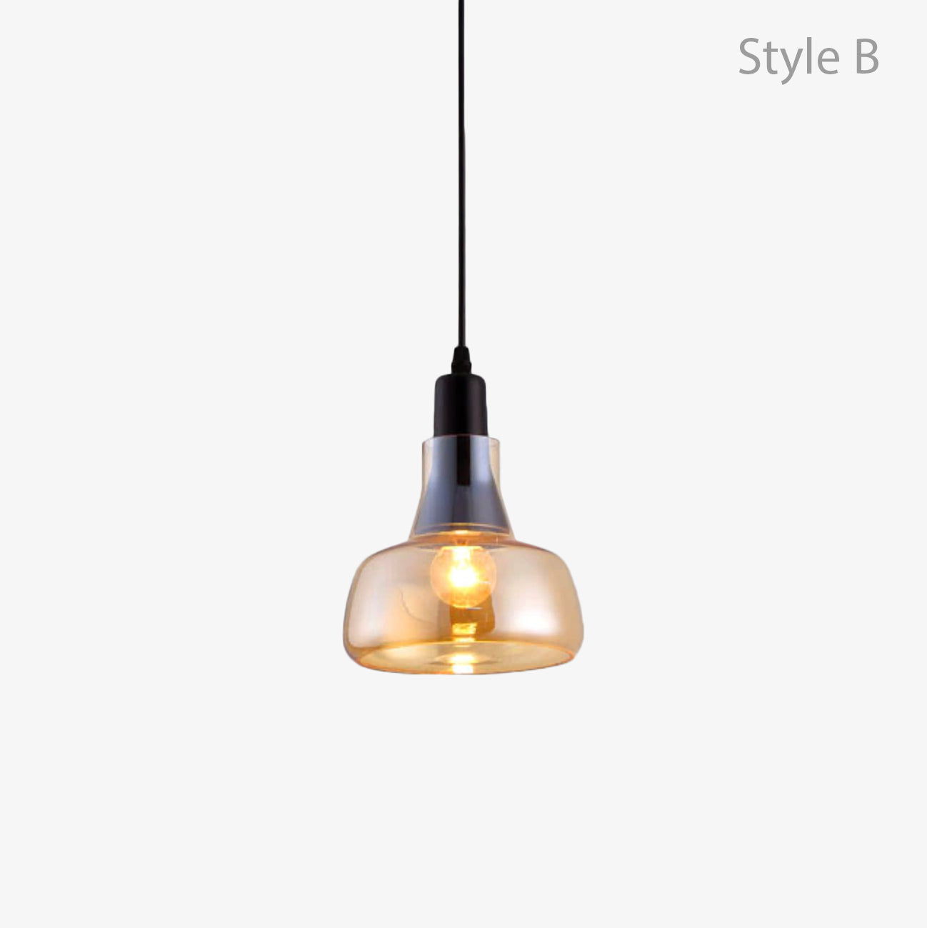 Variant image for Suspension Vintage en Verre Fumé - Élégance Lumineuse-6