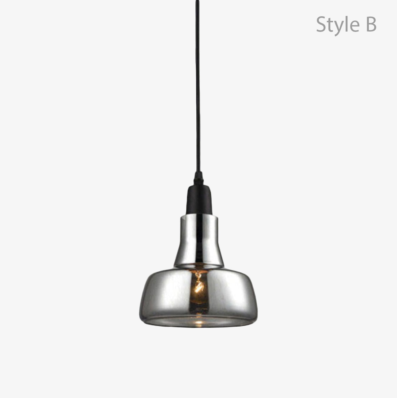 Suspension Vintage en Verre Fumé - Élégance Lumineuse-4