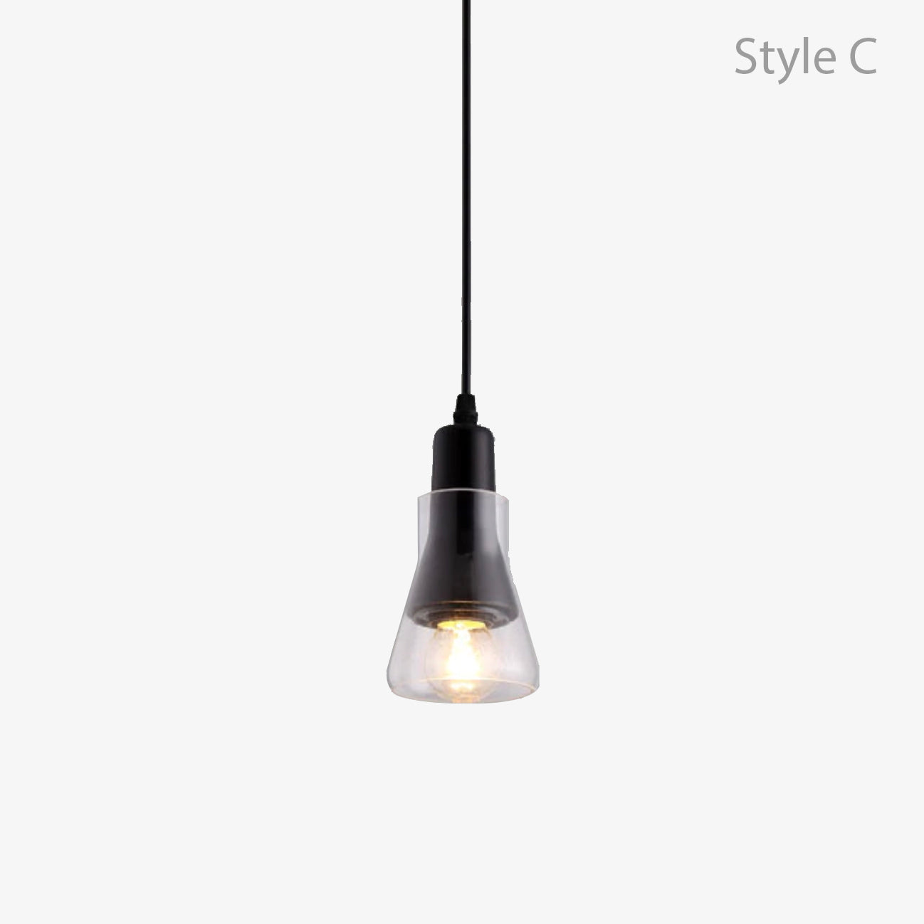 Variant image for Suspension Vintage en Verre Fumé - Élégance Lumineuse-11