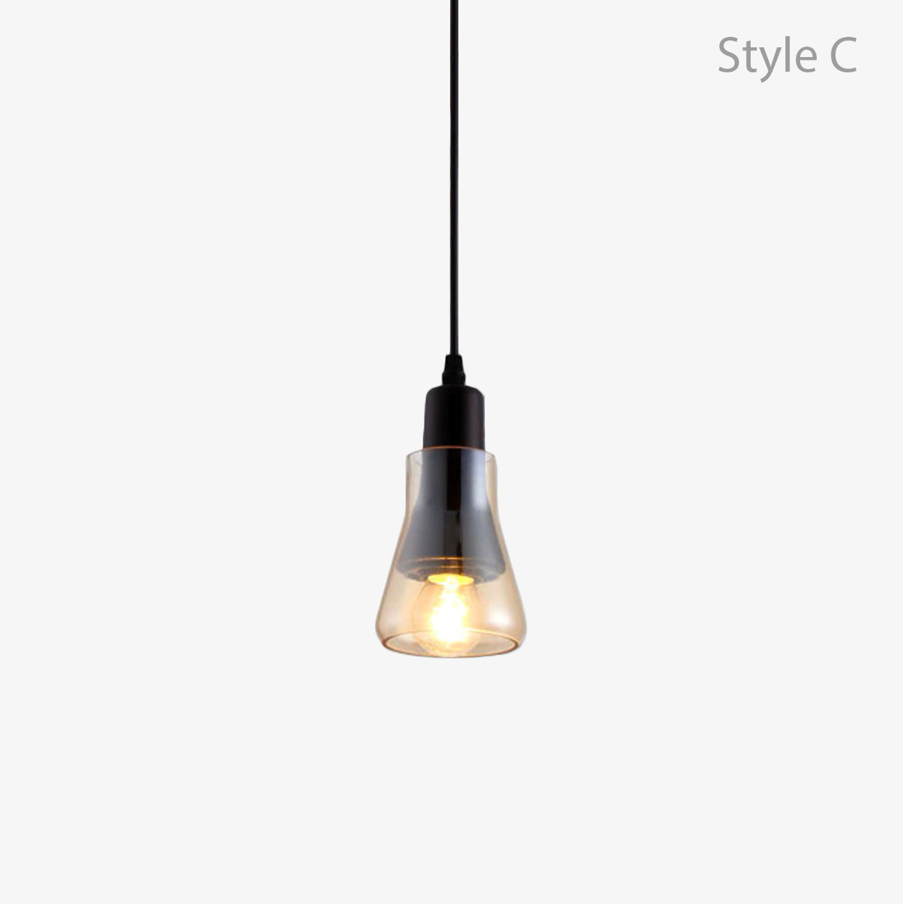 Variant image for Suspension Vintage en Verre Fumé - Élégance Lumineuse-7