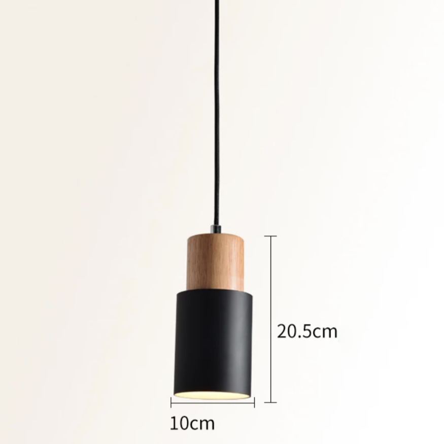 Suspension Cylindrique Design - Wood Minimaliste en Bois et Aluminium-6