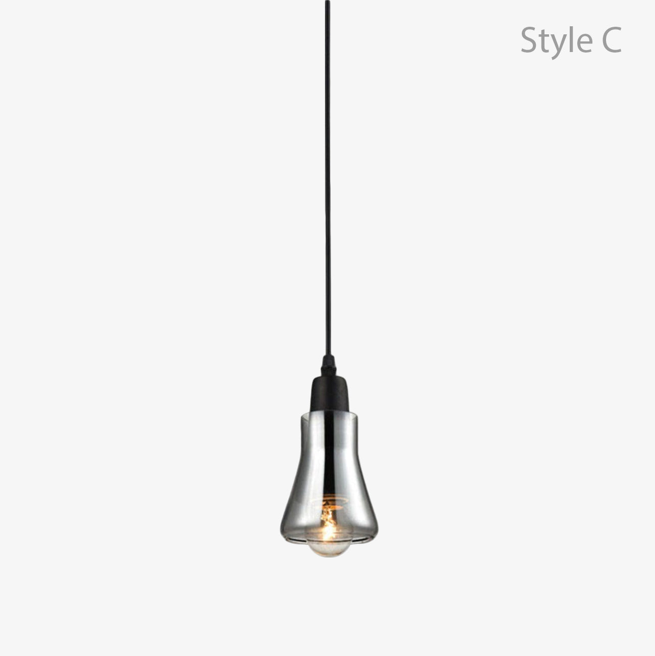 Suspension Vintage en Verre Fumé - Élégance Lumineuse-5