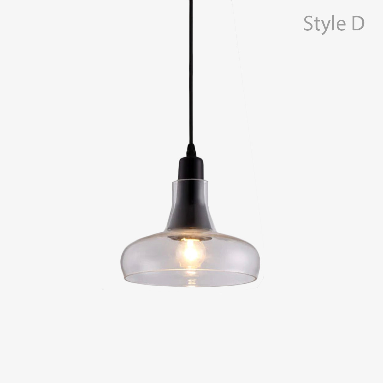 Variant image for Suspension Vintage en Verre Fumé - Élégance Lumineuse-12