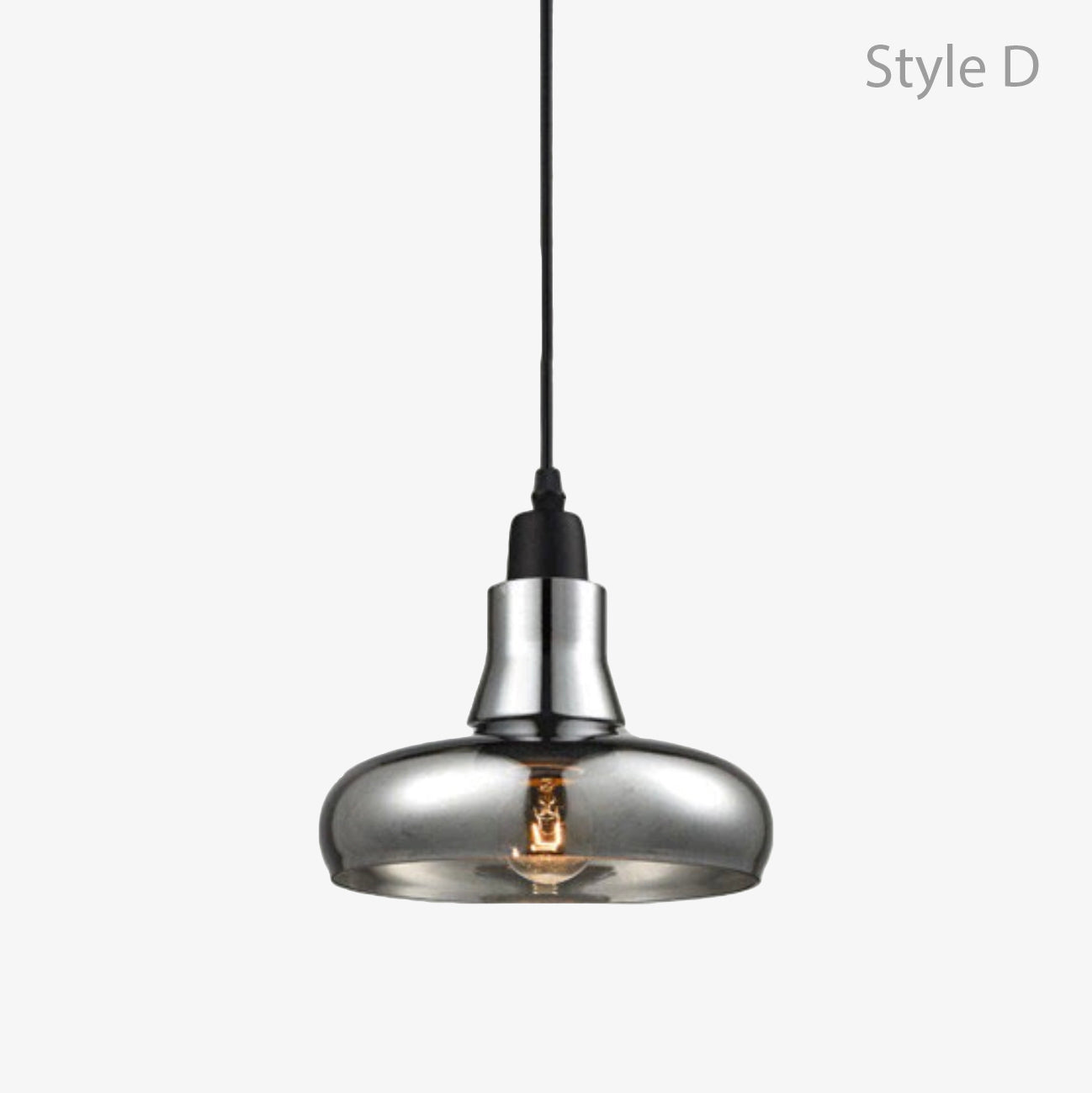 Suspension Vintage en Verre Fumé - Élégance Lumineuse-6