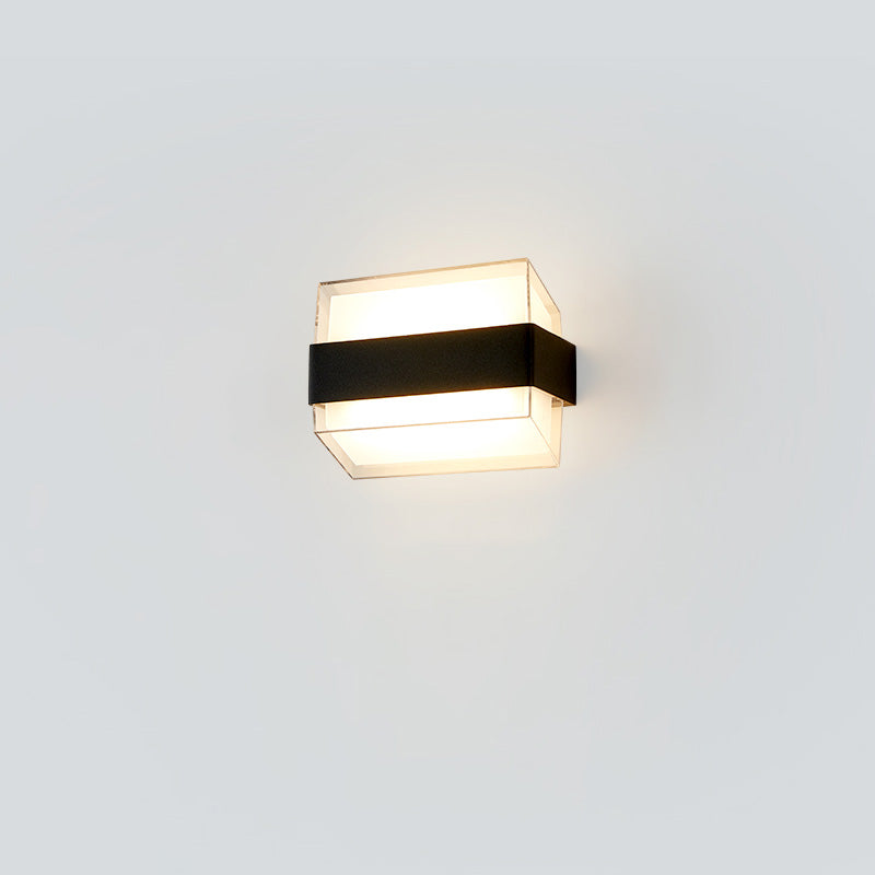 Applique Murale Extérieure GeoLumen Noir – Design Géométrique Moderne