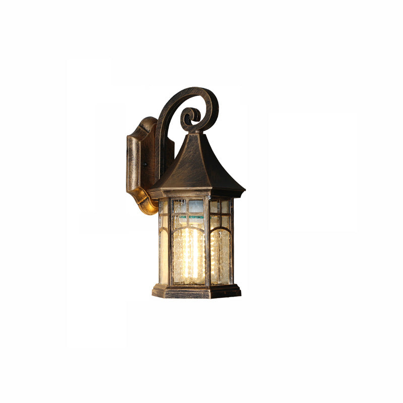 Colonial Outdoor Wall Sconce – Vintage Black and Brown Glow