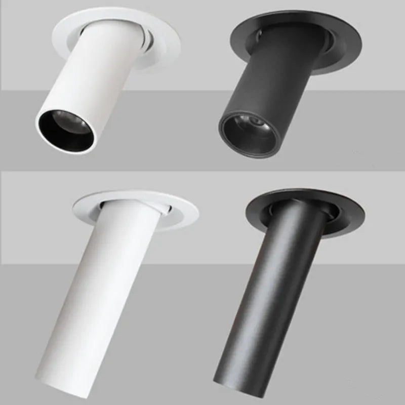Plafonnier LED Tube Long - Éclairage Noir et Blanc-5
