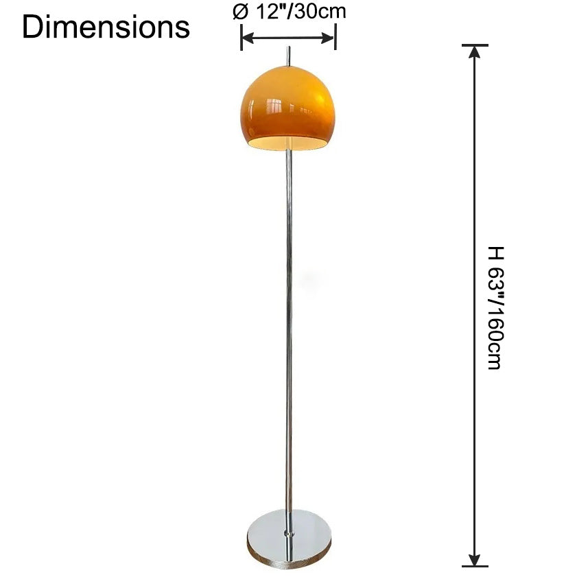 Lampadaire Dôme en Verre Style Bauhaus