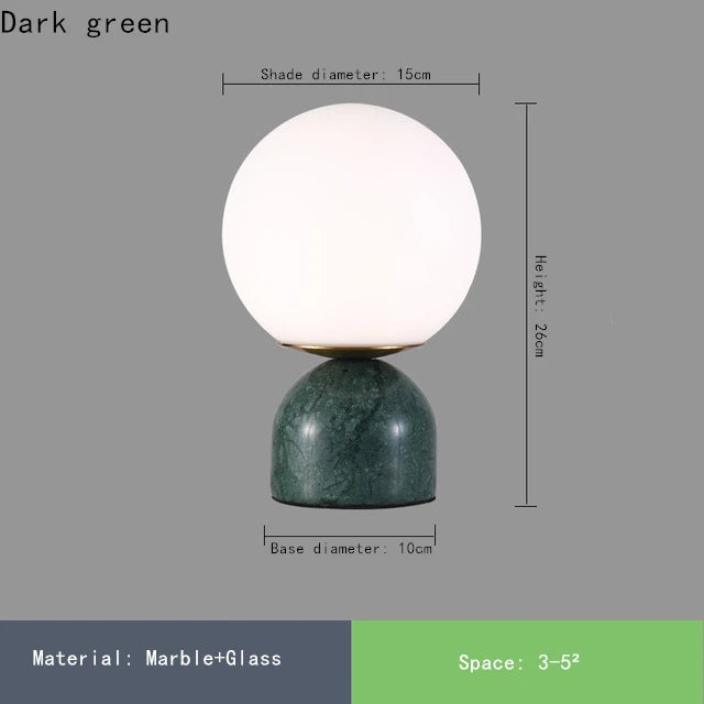 Lampe de Table NordicRound - Élégance en Verre et Marbre