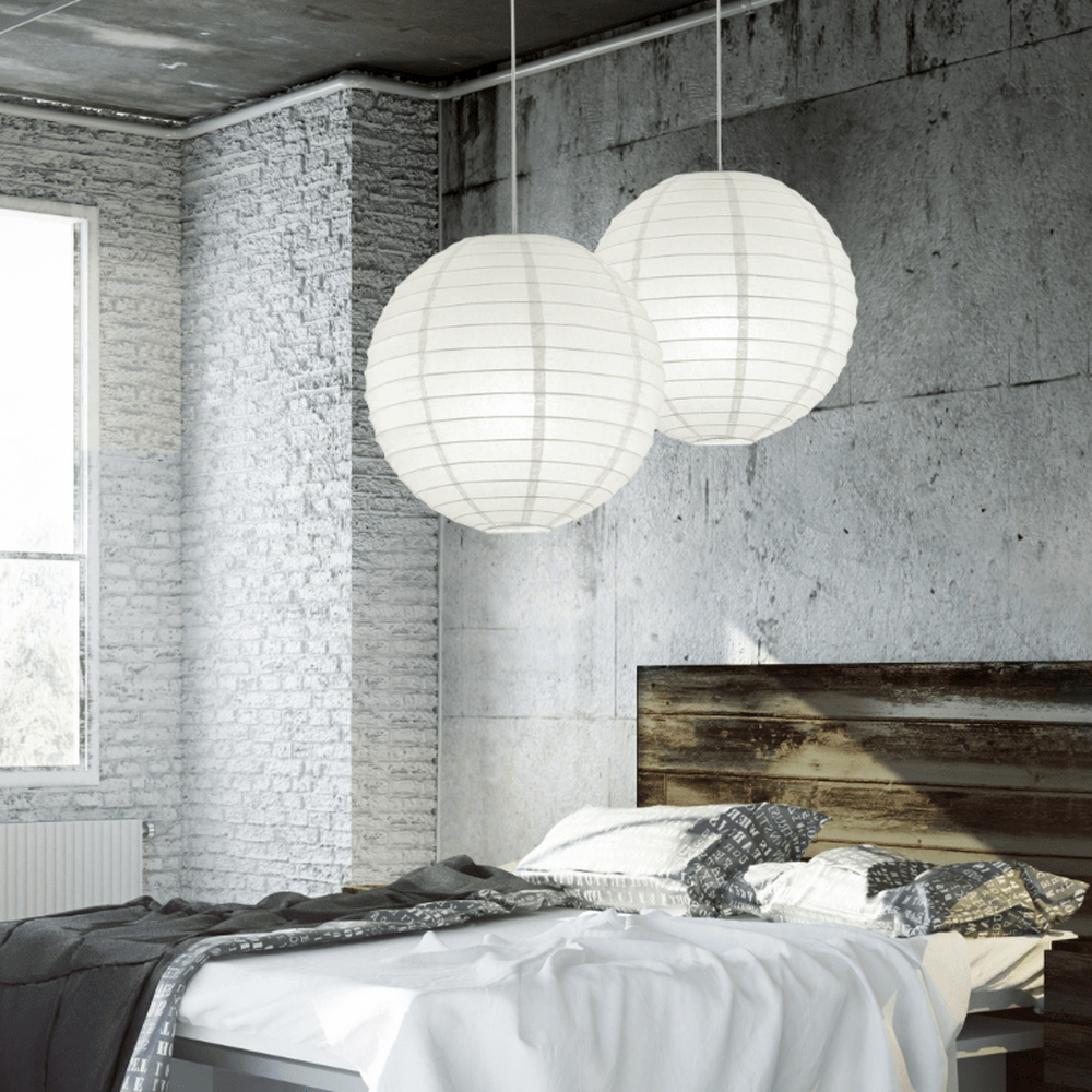 Lampe suspendue Boule Papier Blanc