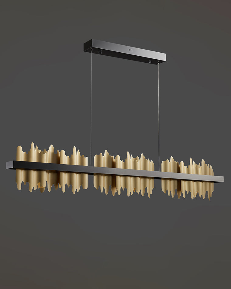 Lustre Linéaire Iceberg Noir et Doré