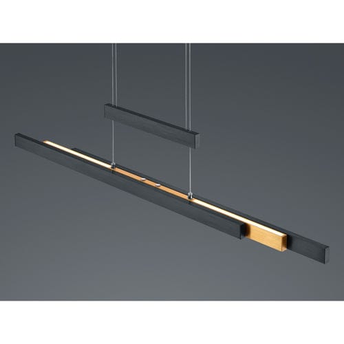 Lustre Linéaire Suspendu Noir Et Dore